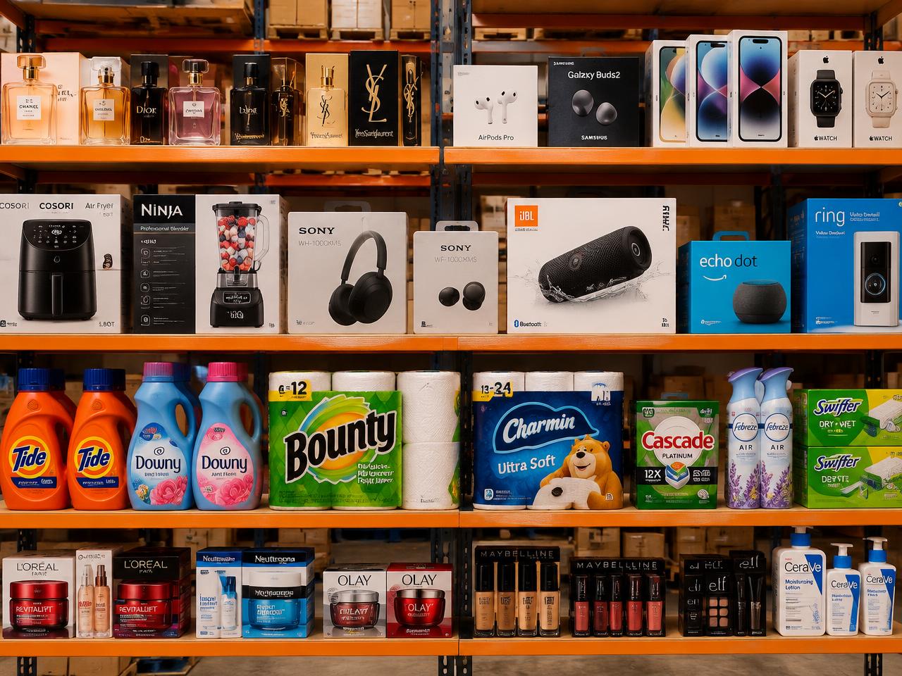 Wholesale products on shelves